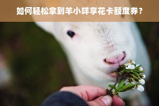 如何轻松拿到羊小咩享花卡额度券？