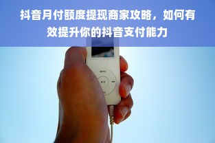 抖音月付额度提现商家攻略，如何有效提升你的抖音支付能力