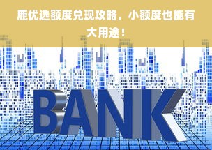 鹿优选额度兑现攻略，小额度也能有大用途！