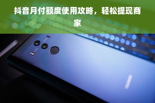 抖音月付额度使用攻略，轻松提现商家