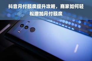 抖音月付额度提升攻略，商家如何轻松增加月付额度