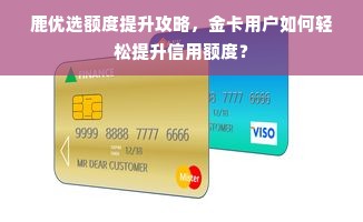 鹿优选额度提升攻略，金卡用户如何轻松提升信用额度？