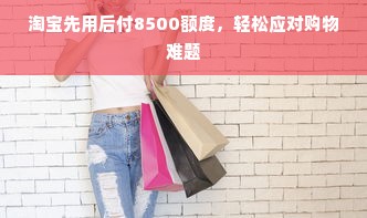 淘宝先用后付8500额度，轻松应对购物难题