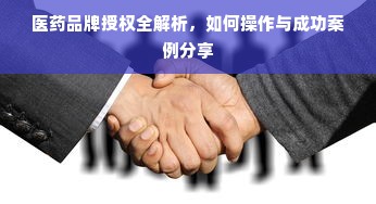 医药品牌授权全解析，如何操作与成功案例分享