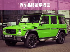 汽车品牌谱系概览