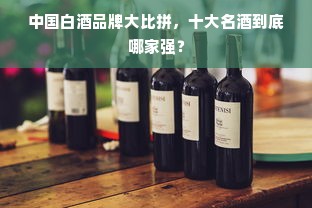 中国白酒品牌大比拼，十大名酒到底哪家强？