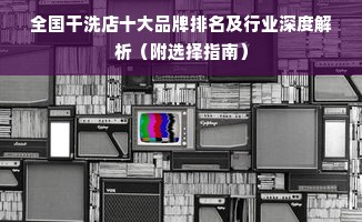 全国干洗店十大品牌排名及行业深度解析（附选择指南）