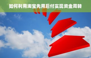 如何利用淘宝先用后付实现资金周转