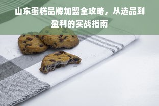 山东蛋糕品牌加盟全攻略，从选品到盈利的实战指南