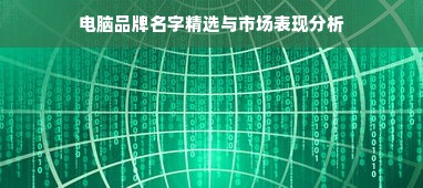 电脑品牌名字精选与市场表现分析