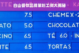 白山餐饮品牌策划工资大揭秘