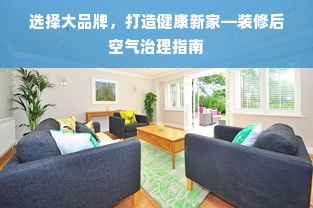 选择大品牌，打造健康新家—装修后空气治理指南