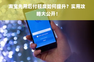 淘宝先用后付额度如何提升？实用攻略大公开！