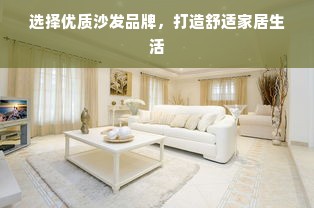 选择优质沙发品牌，打造舒适家居生活