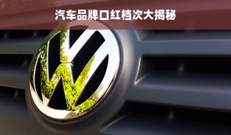 汽车品牌口红档次大揭秘