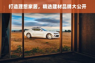 打造理想家居，精选建材品牌大公开