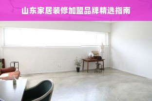 山东家居装修加盟品牌精选指南