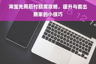 淘宝先用后付额度攻略，提升与套出商家的小技巧