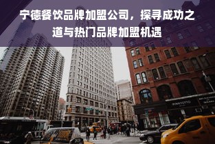 宁德餐饮品牌加盟公司，探寻成功之道与热门品牌加盟机遇