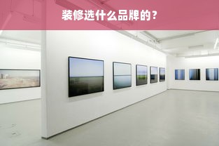 装修选什么品牌的？