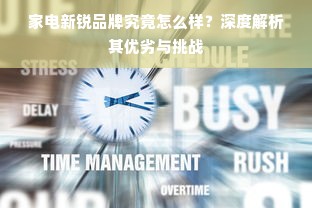家电新锐品牌究竟怎么样？深度解析其优劣与挑战