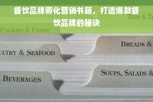 餐饮品牌孵化营销书籍，打造爆款餐饮品牌的秘诀