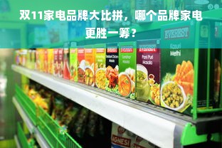 双11家电品牌大比拼，哪个品牌家电更胜一筹？