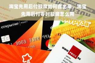 淘宝先用后付额度如何套出来，淘宝先用后付零时额度怎么用