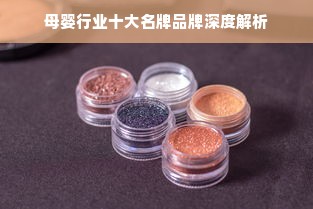 母婴行业十大名牌品牌深度解析