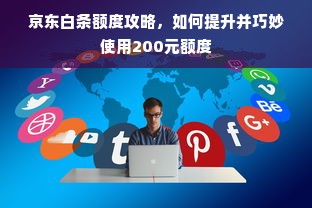 京东白条额度攻略，如何提升并巧妙使用200元额度