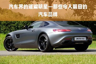 汽车界的璀璨明星—那些令人瞩目的汽车品牌