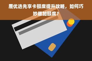 鹿优选先享卡额度提升攻略，如何巧妙增加额度？