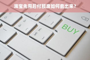 淘宝先用后付额度如何套出来？