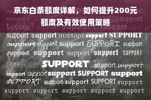 京东白条额度详解，如何提升200元额度及有效使用策略