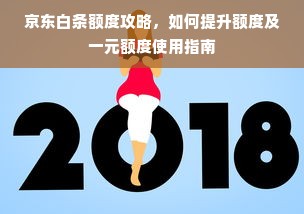 京东白条额度攻略，如何提升额度及一元额度使用指南