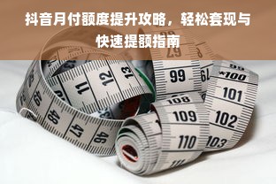 抖音月付额度提升攻略，轻松套现与快速提额指南