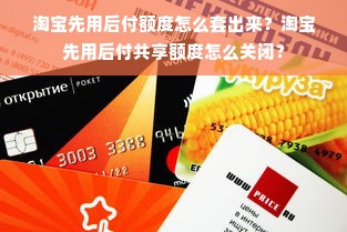 淘宝先用后付额度怎么套出来？淘宝先用后付共享额度怎么关闭？