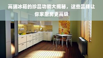 高端冰箱的珍品功能大揭秘，这些品牌让你家厨房更高级