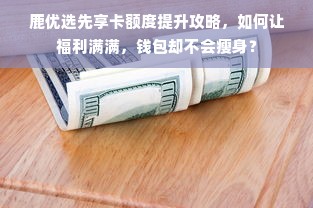 鹿优选先享卡额度提升攻略，如何让福利满满，钱包却不会瘦身？