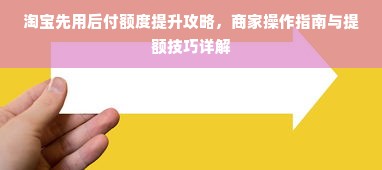 淘宝先用后付额度提升攻略，商家操作指南与提额技巧详解