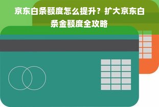 京东白条额度怎么提升？扩大京东白条金额度全攻略