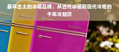 最早出土的冰箱品牌，从古代冰窖到现代冷柜的千年冷知识