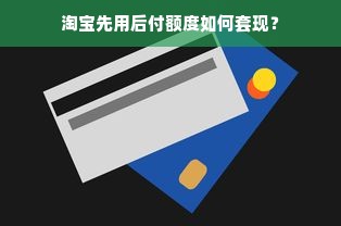 淘宝先用后付额度如何套现？