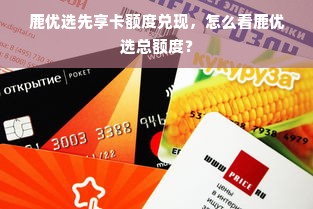 鹿优选先享卡额度兑现，怎么看鹿优选总额度？