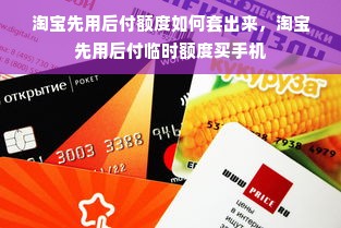 淘宝先用后付额度如何套出来，淘宝先用后付临时额度买手机