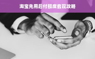 淘宝先用后付额度套现攻略