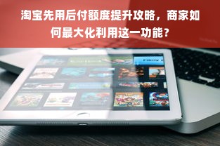 淘宝先用后付额度提升攻略，商家如何最大化利用这一功能？