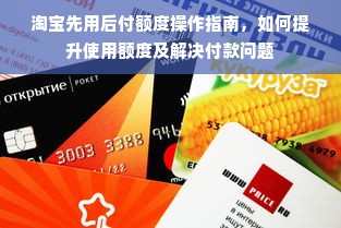 淘宝先用后付额度操作指南，如何提升使用额度及解决付款问题
