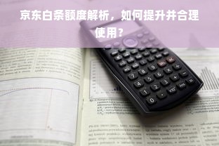 京东白条额度解析，如何提升并合理使用？