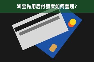 淘宝先用后付额度如何套现？